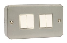 CL019  Essentials Metal Clad 4 Gang 2 Way 10AX Switch